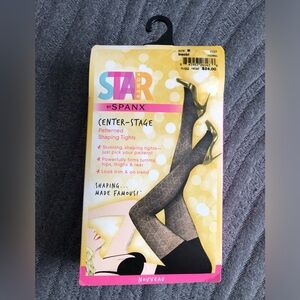 NWT Spanx Star Power Center Stage Patterned Shaping‎ Tights Nouveau Size B bacbl